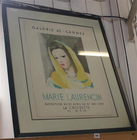 Framed exhibition poster, marie Laurencin